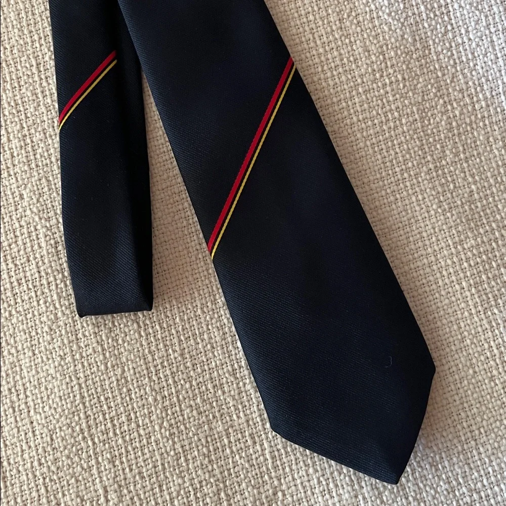 VTG AUSTRALIAN Tee-Dee Dark Navy Blue Tie Red Gold Stripe Official Emblem‎